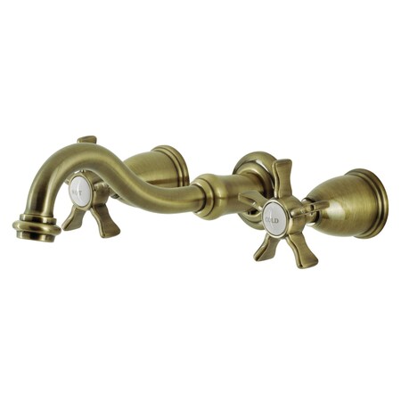 Kingston Brass KS3023NX Two-Handle Wall Mount Tub Faucet, Antique Brass KS3023NX